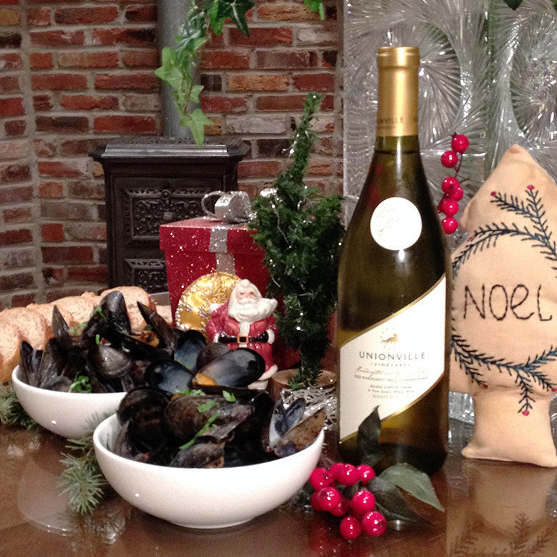 2012 Pheasant Hill Chardonnay with Mussels in a Garlic and Tomato Broth